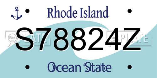 S78824Z Rhode Island License Plate