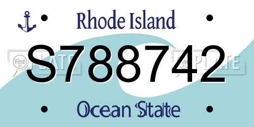 S788742 Rhode Island License Plate