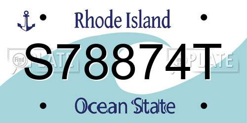 S78874T Rhode Island License Plate