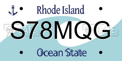 S78MQG Rhode Island License Plate