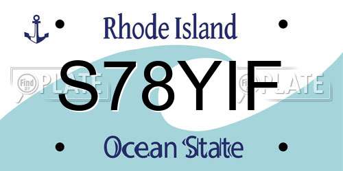 S78YIF Rhode Island License Plate