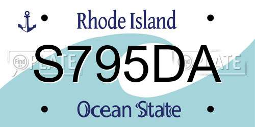 S795DA Rhode Island License Plate
