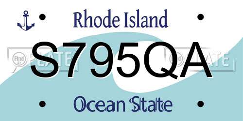 S795QA Rhode Island License Plate