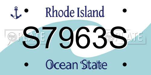 S7963S Rhode Island License Plate