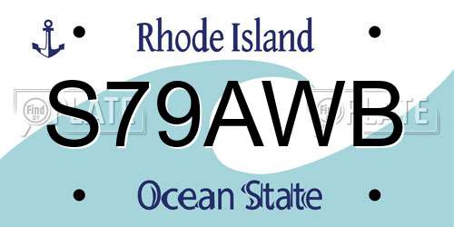 S79AWB Rhode Island License Plate