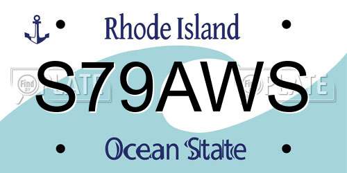 S79AWS Rhode Island License Plate