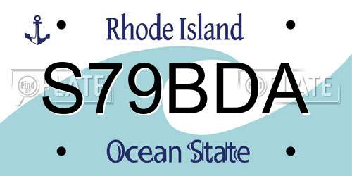 S79BDA Rhode Island License Plate
