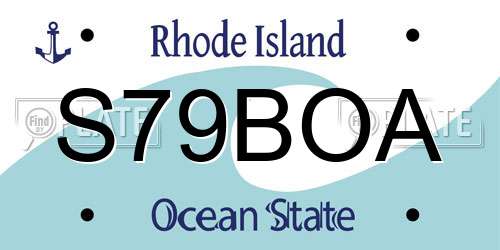 S79BOA Rhode Island License Plate