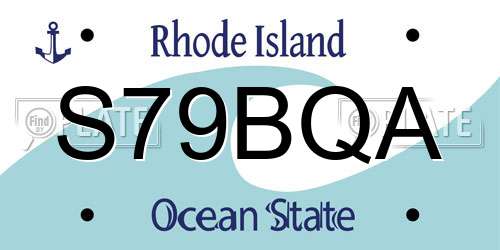 S79BQA Rhode Island License Plate