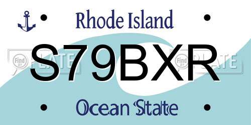 S79BXR Rhode Island License Plate