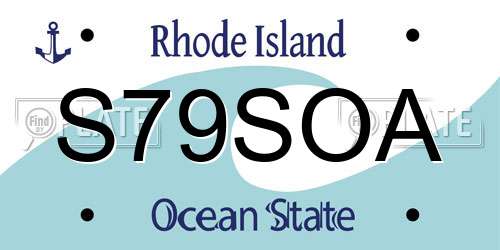 S79SOA Rhode Island License Plate