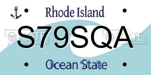 S79SQA Rhode Island License Plate