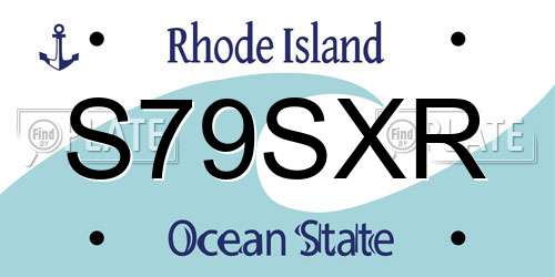 S79SXR Rhode Island License Plate