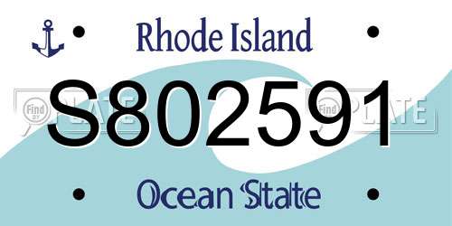 S802591 Rhode Island License Plate