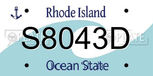 S8043D Rhode Island License Plate