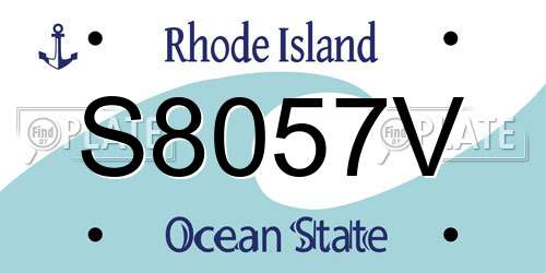 S8057V Rhode Island License Plate
