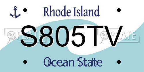 S805TV Rhode Island License Plate