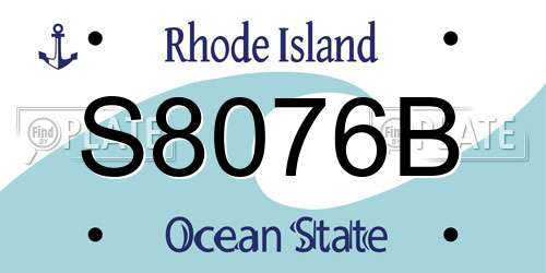 S8076B Rhode Island License Plate