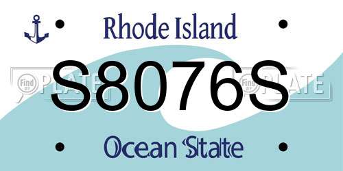 S8076S Rhode Island License Plate