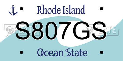 S807GS Rhode Island License Plate