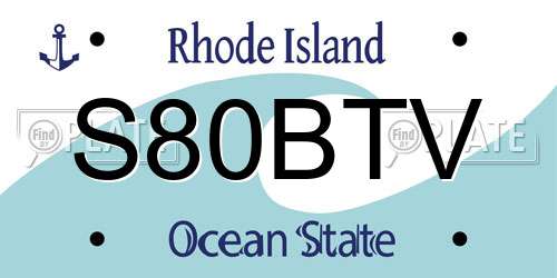 S80BTV Rhode Island License Plate