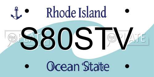 S80STV Rhode Island License Plate