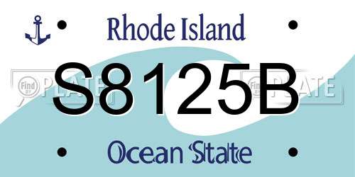 S8125B Rhode Island License Plate
