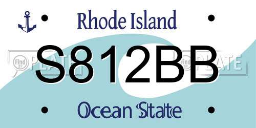 S812BB Rhode Island License Plate