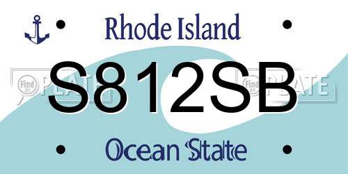 S812SB Rhode Island License Plate