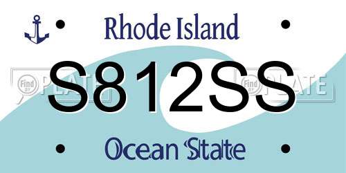 S812SS Rhode Island License Plate