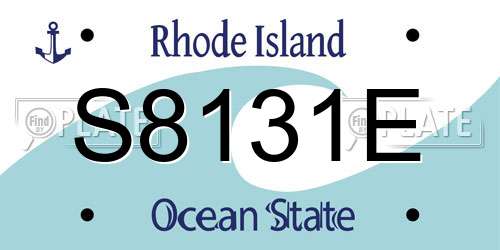 S8131E Rhode Island License Plate