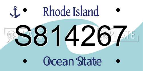 S814267 Rhode Island License Plate