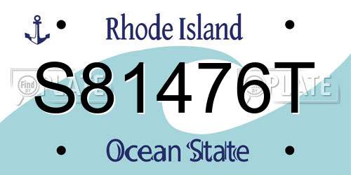 S81476T Rhode Island License Plate