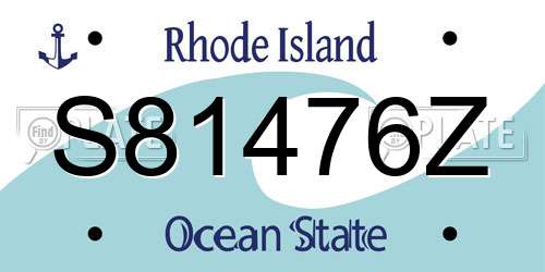 S81476Z Rhode Island License Plate
