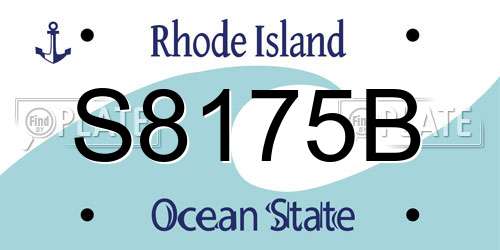S8175B Rhode Island License Plate