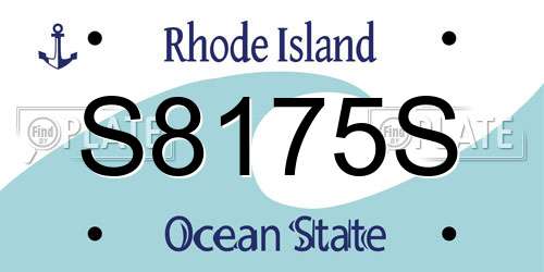 S8175S Rhode Island License Plate