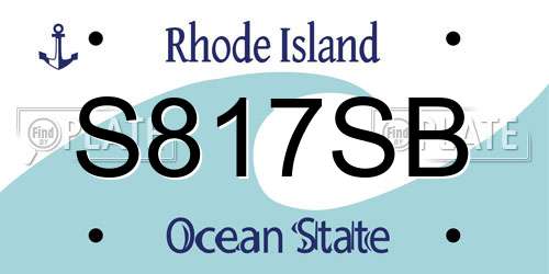 S817SB Rhode Island License Plate