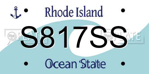 S817SS Rhode Island License Plate