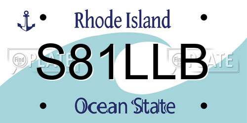 S81LLB Rhode Island License Plate