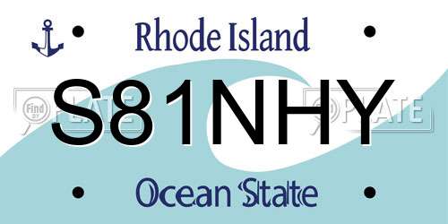 S81NHY Rhode Island License Plate