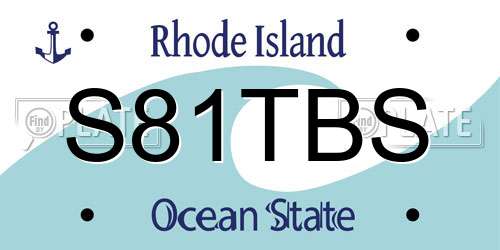 S81TBS Rhode Island License Plate