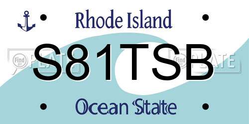 S81TSB Rhode Island License Plate