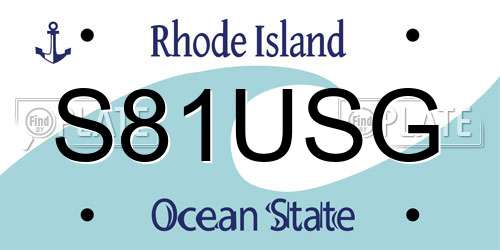 S81USG Rhode Island License Plate
