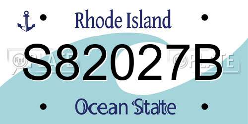 S82027B Rhode Island License Plate