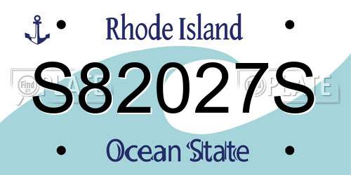 S82027S Rhode Island License Plate