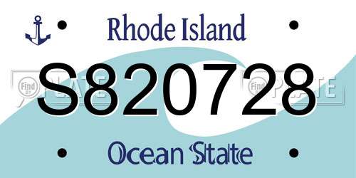 S820728 Rhode Island License Plate