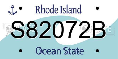 S82072B Rhode Island License Plate