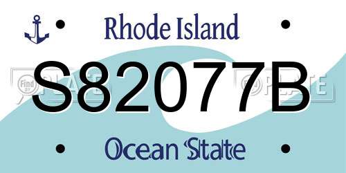 S82077B Rhode Island License Plate