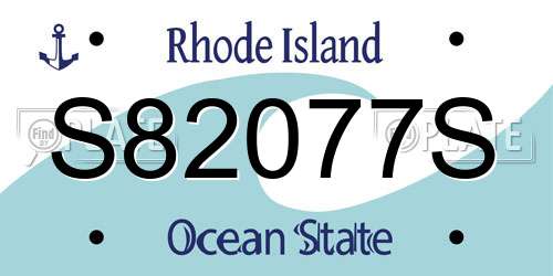 S82077S Rhode Island License Plate