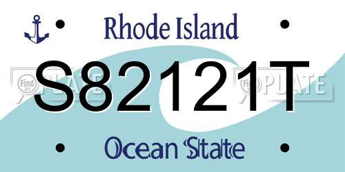 S82121T Rhode Island License Plate